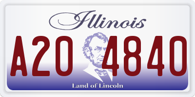IL license plate A204840