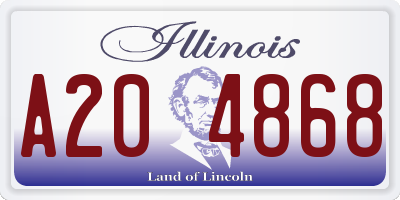 IL license plate A204868