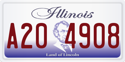 IL license plate A204908
