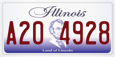 IL license plate A204928