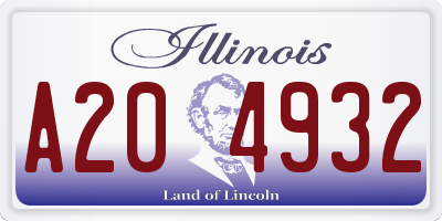 IL license plate A204932