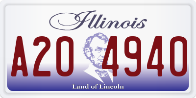 IL license plate A204940