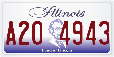 IL license plate A204943