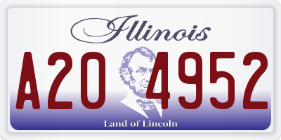 IL license plate A204952