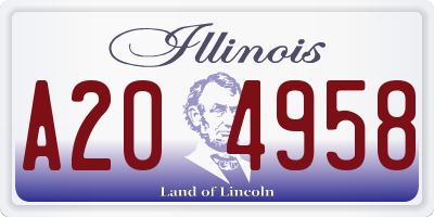 IL license plate A204958