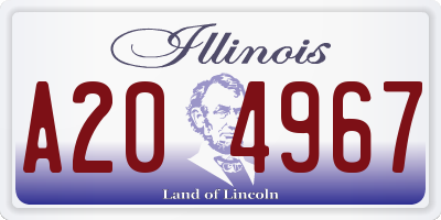 IL license plate A204967