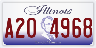 IL license plate A204968