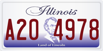IL license plate A204978