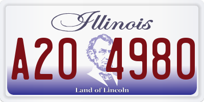 IL license plate A204980