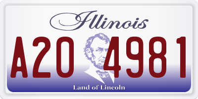 IL license plate A204981