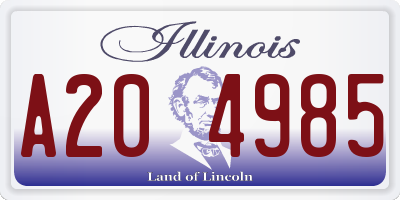 IL license plate A204985