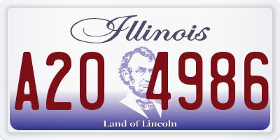 IL license plate A204986
