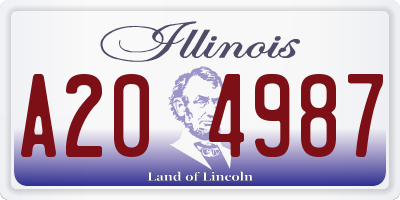 IL license plate A204987