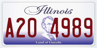 IL license plate A204989
