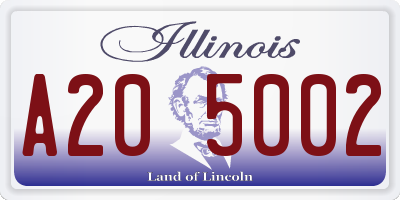 IL license plate A205002