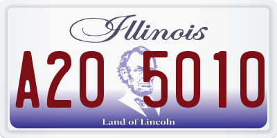 IL license plate A205010