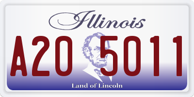 IL license plate A205011
