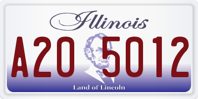 IL license plate A205012