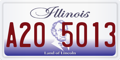 IL license plate A205013