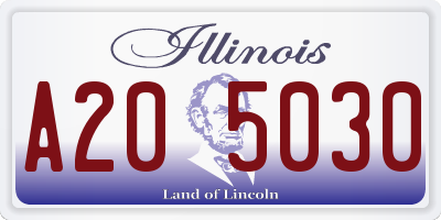 IL license plate A205030