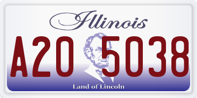 IL license plate A205038