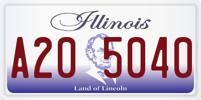 IL license plate A205040