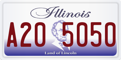 IL license plate A205050
