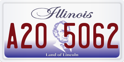IL license plate A205062