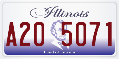 IL license plate A205071