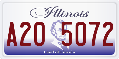 IL license plate A205072