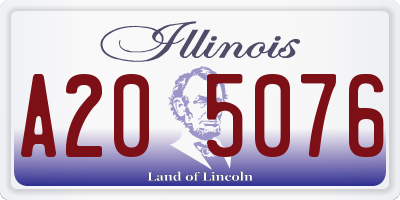 IL license plate A205076