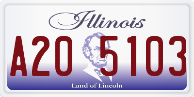 IL license plate A205103