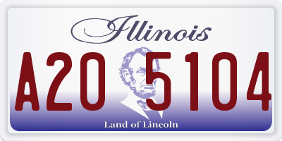 IL license plate A205104
