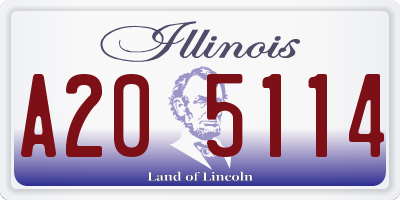IL license plate A205114