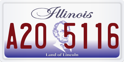 IL license plate A205116