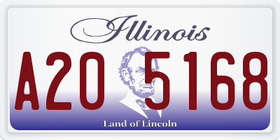 IL license plate A205168