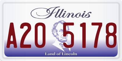 IL license plate A205178