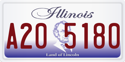 IL license plate A205180
