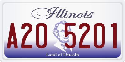 IL license plate A205201