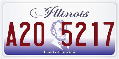 IL license plate A205217
