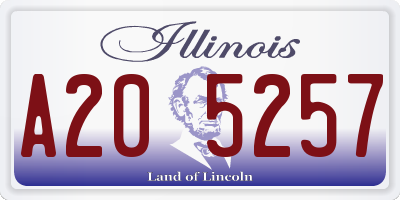 IL license plate A205257