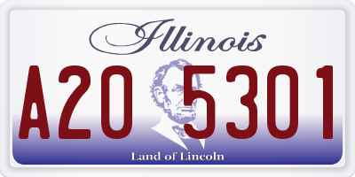 IL license plate A205301