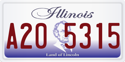 IL license plate A205315