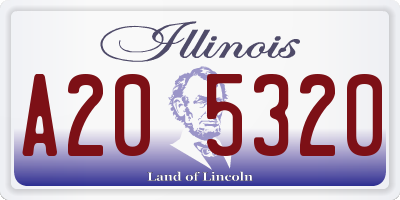 IL license plate A205320