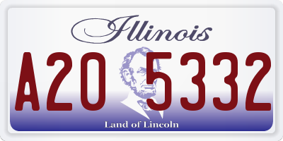 IL license plate A205332