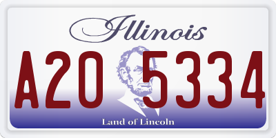 IL license plate A205334