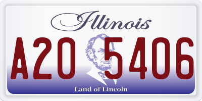 IL license plate A205406