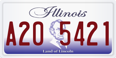 IL license plate A205421