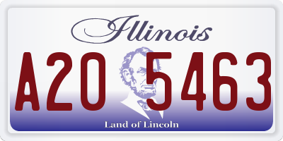 IL license plate A205463
