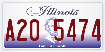 IL license plate A205474